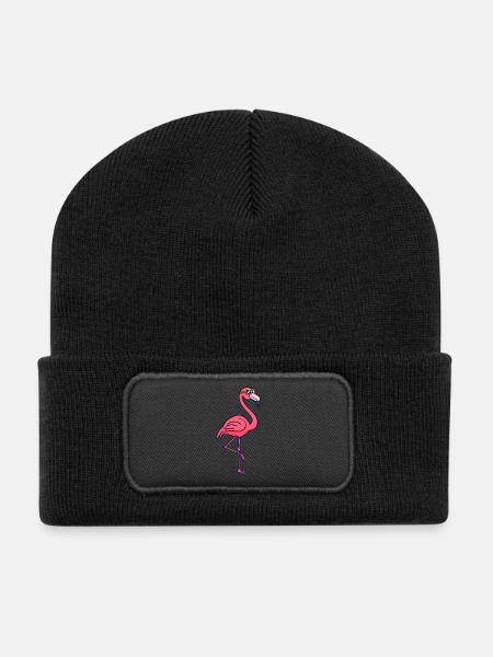 Flamingo Vacation Vacation Summer Chilling Relax - Beanie recyclé à patch - noir