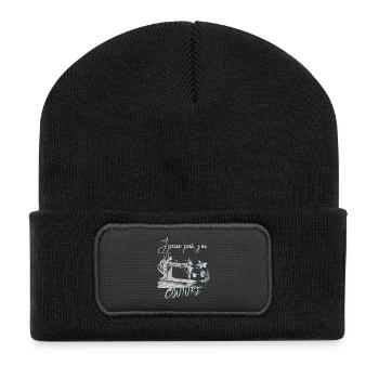 J'ai COUTURE - Beanie recyclé à patch - noir - Devant