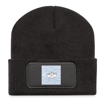 Paper ship - Recycled Patch Beanie - dark grey - Front