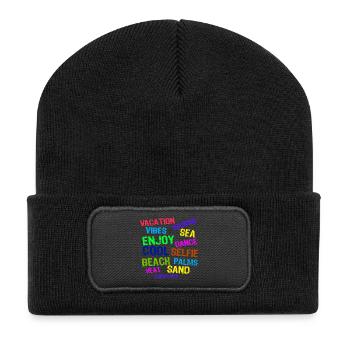 Vacances Détente Vacances Été Soleil Voyage - Beanie recyclé à patch - noir - Devant