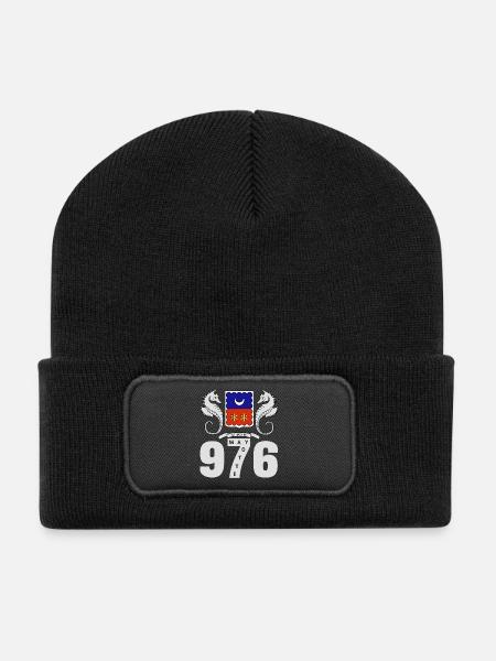 MAYOTTE - Beanie recyclé à patch - noir