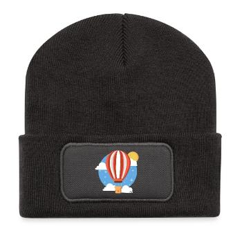 Bunter Himmelsballon - Recycelte Patch Beanie - Dunkelgrau - Vorne