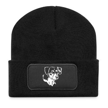 Dansk Svensk Gaardhond Head « Black Edition » - Beanie recyclé à patch - noir - Devant