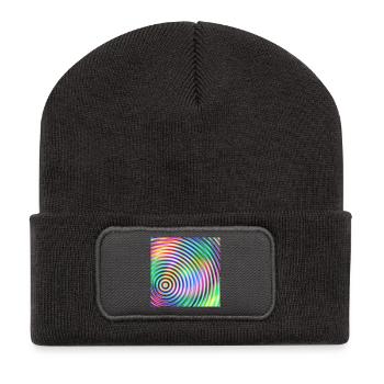Colored rounds 3d - Recycelte Patch Beanie - Dunkelgrau - Vorne