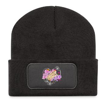 Große Schwester - Recycelte Patch Beanie - Dunkelgrau - Vorne