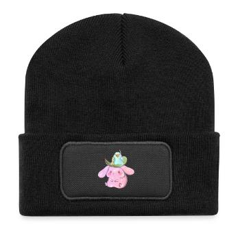 T-shirt Lapin et Perroquet – T-shirt Maman Animal Drôle - Beanie recyclé à patch - noir - Devant