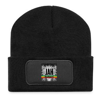 Jah Rastafari Roots reggae - Recycelte Patch Beanie - Schwarz - Vorne