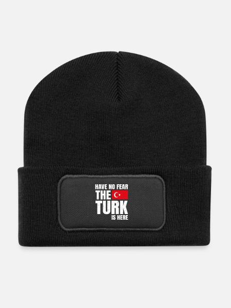 Türke Türkin Have No Fear The Turk Is Here - Recycelte Patch Beanie - Schwarz