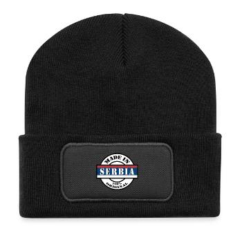 MADE IN SERBIA République Serbie Srbija cadeau - Beanie recyclé à patch - noir - Devant