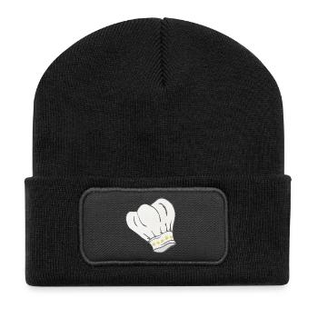Kochmütze sternenmuster, kochen, schenken männer - Recycelte Patch Beanie - Schwarz - Vorne