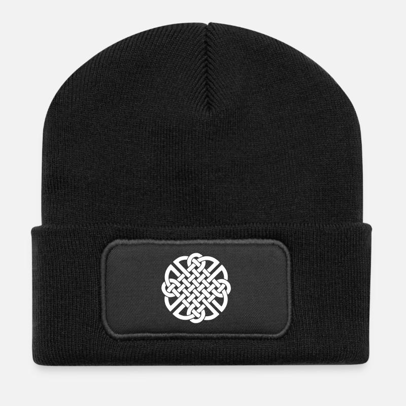 Nœud celtique - Beanie recyclé à patch - noir