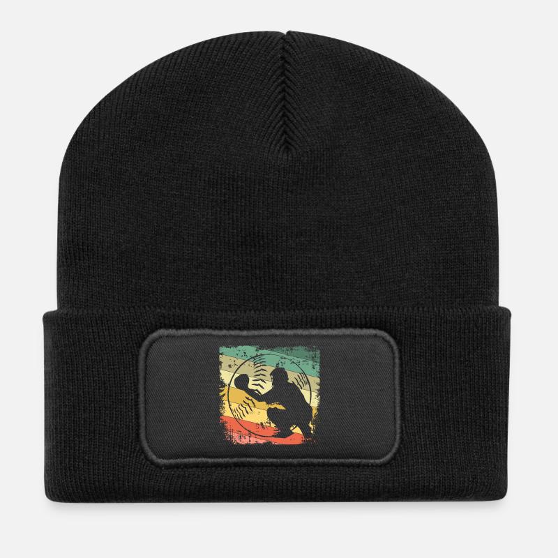Baseball - Recycelte Patch Beanie - Schwarz