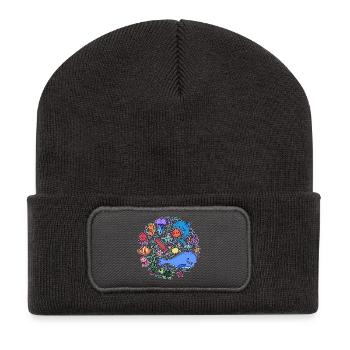 Fisch Blauwal Tier Lebewesen Tierwelt - Recycelte Patch Beanie - Dunkelgrau - Vorne