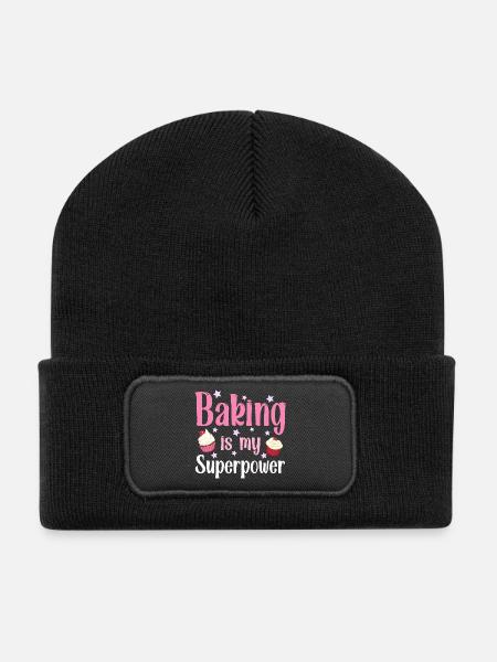 Backen Bäcker Bäckerin - Recycelte Patch Beanie - Schwarz