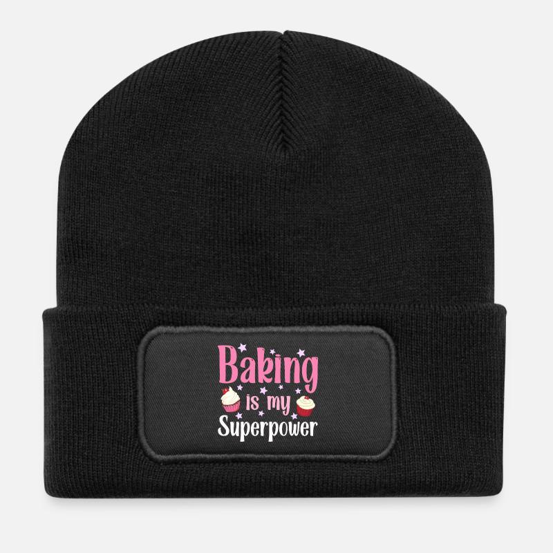Backen Bäcker Bäckerin - Recycelte Patch Beanie - Schwarz