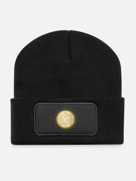 mandala bouddhisme spiritualité - Beanie recyclé à patch - noir