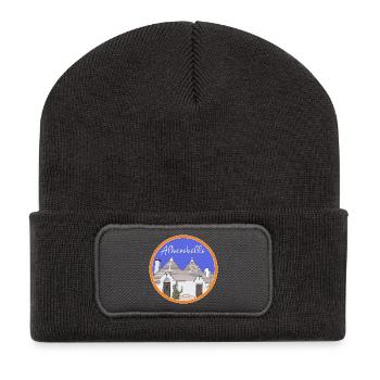 Maisons Trulli Alberobello Bari Trullo Italie - Beanie recyclé à patch - charbon - Devant