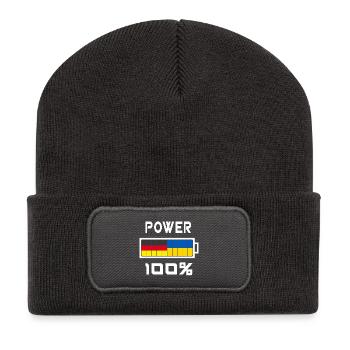 Deutschland und Ukraine Power 100% - Beanie recyclé à patch - charbon - Devant