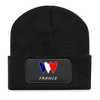 FRANCE. COEUR. FOOTBALL. SPORT. FRANCE. CHAMPION. - Beanie recyclé à patch - noir - Devant
