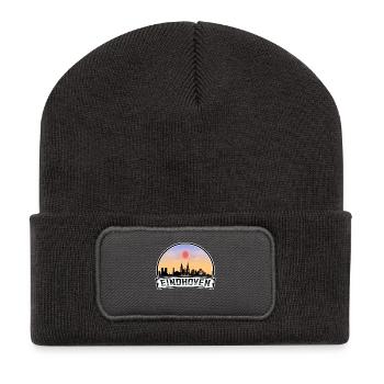 Eindhoven Pays-Bas Skyline Vintage Sunset Trave - Beanie recyclé à patch - charbon - Devant