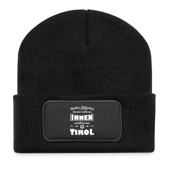 Schönheit in Tirol - Recycelte Patch Beanie - Schwarz - Vorne