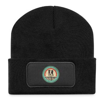 Border Collie Vintage - Recycled Patch Beanie - black - Front