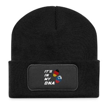 In meiner DNA Deutschland und Slowenien - Recycelte Patch Beanie - Schwarz - Vorne