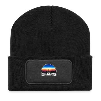 Bologne Italie Skyline Vintage Sunset Voyage Souven - Beanie recyclé à patch - noir - Devant