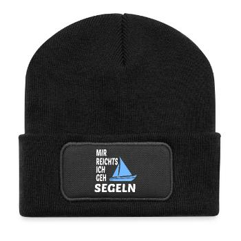 Mir reichts Ich geh Segeln Segelboot Segler - Recycelte Patch Beanie - Schwarz - Vorne