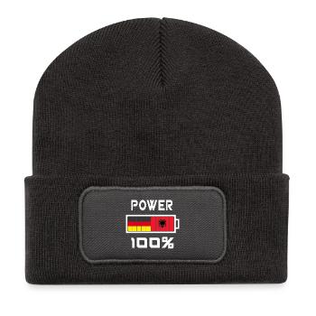 Germany and Albania Power 100% - Recycled Patch Beanie - dark grey - Front