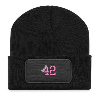 Konya 42 Kennzeichen Türkei - Recycelte Patch Beanie - Schwarz - Vorne