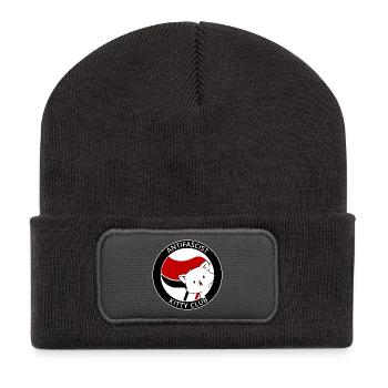 Antifascist Kitty Club Antifa Kawaii Cat - Recycled Patch Beanie - dark grey - Front