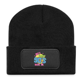 80s bébé 90s m’a fait j’aime les années 80 90s - Beanie recyclé à patch - noir - Devant