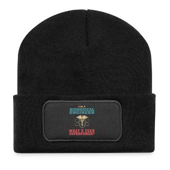 Lustiges Biomedizintechnik-Zitat für Biomedizin - Recycelte Patch Beanie - Schwarz - Vorne