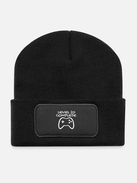 20 ans - Gamer 20 - 20 ans cadeau - Beanie recyclé à patch - noir