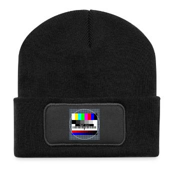 Retro Style Vintage Old School - Recycelte Patch Beanie - Schwarz - Vorne