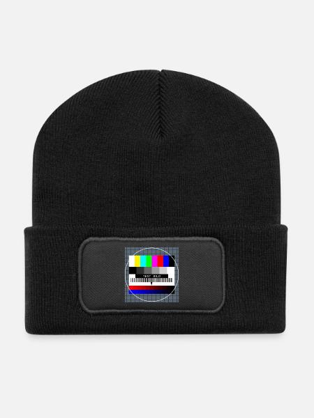 Retro Style Vintage Old School - Recycelte Patch Beanie - Schwarz