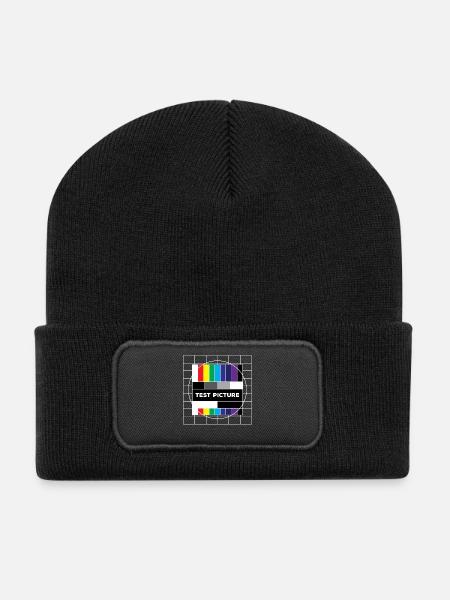 Analog Retro Old School - Recycelte Patch Beanie - Schwarz