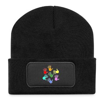 Painting Kids Hands - Recycled Patch Beanie - black - Front
