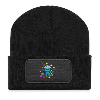 Kids Star Toys Flying Planets - Recycled Patch Beanie - black - Front
