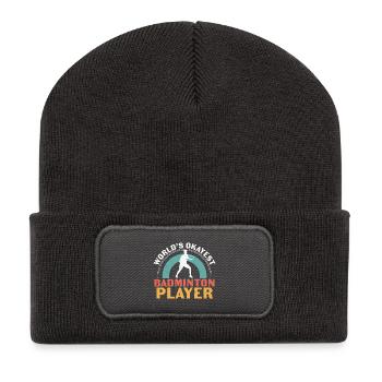 Joueur de badminton le plus correct du monde - Beanie recyclé à patch - charbon - Devant