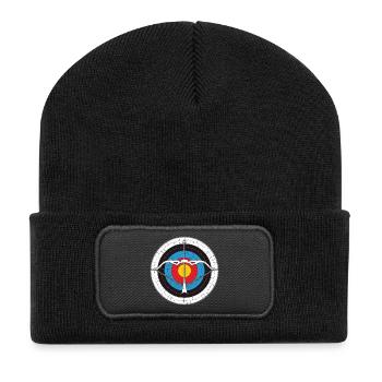 Tir à l’arc, Tir à l’arc, Tir à l’arc - Beanie recyclé à patch - noir - Devant