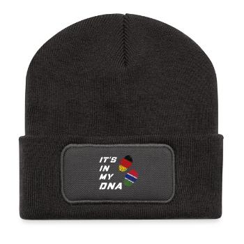 In meiner DNA Deutschland und Gambia - Recycled Patch Beanie - dark grey - Front