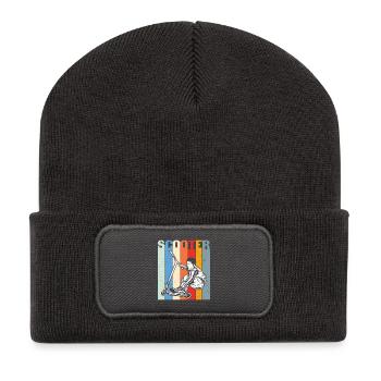 Scooter Zitat Stunt Scooter Design - Recycelte Patch Beanie - Dunkelgrau - Vorne