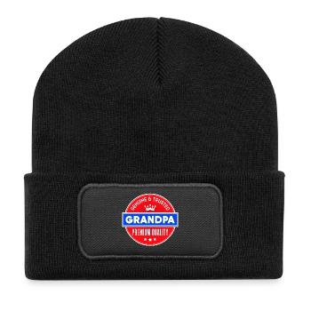 Grand-père Grand-père Déclaration Grand-père Tout le meilleur - Beanie recyclé à patch - noir - Devant