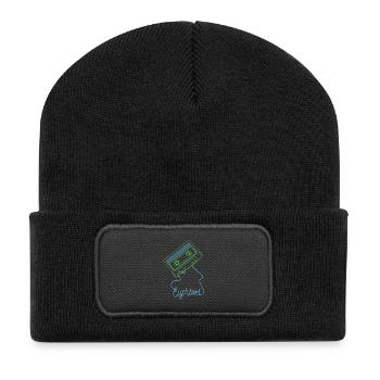 Eighties Cassette Tape 80s Retro - Recycled Patch Beanie - black - Front