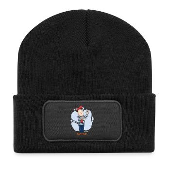 Boule player throws boules ball Boulering Boule - Recycled Patch Beanie - black - Front