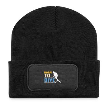 Citation plongée sous-marine Plongée sous-marine née pour plonger - Beanie recyclé à patch - noir - Devant