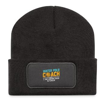 Wasserball Zitat Wasserballtrainer Definition - Recycelte Patch Beanie - Dunkelgrau - Vorne