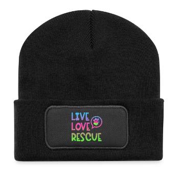 Search Dog Rescue Dog Service Dog Paw - Recycled Patch Beanie - black - Front